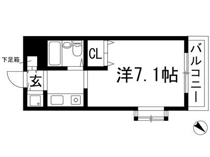 レジデンス松濤(1K/1階)の間取り写真