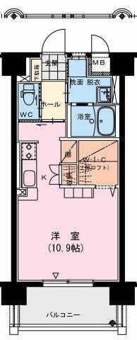 ベレッツァ(1K/3階)の間取り写真