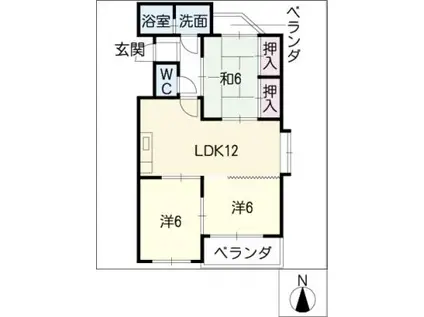 メゾン雅(3LDK/2階)の間取り写真