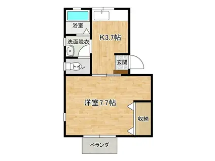 メゾン・ジロー(1K/1階)の間取り写真