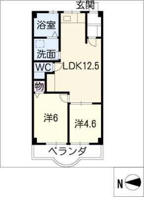 林ビル(2LDK/2階)の間取り写真