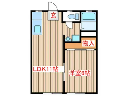 桜田ハイツ(1LDK/1階)の間取り写真