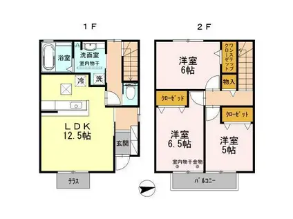 プラン B棟(3LDK/1階)の間取り写真
