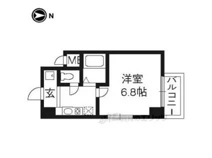 グランドパレス御池(1K/9階)の間取り写真