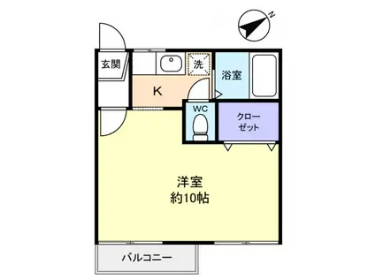 コーポ江原(1K/2階)の間取り写真