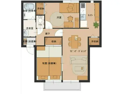 サニーハウス吉田(2LDK/2階)の間取り写真