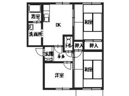 グリーンヴィレッジ南別府(3DK/2階)の間取り写真