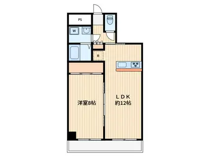 ボヌールハツナ(1LDK/2階)の間取り写真