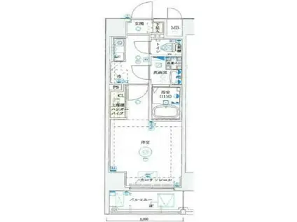 ジニーハウス川崎大師(1K/6階)の間取り写真