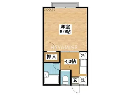 ユースコーポII(1K/2階)の間取り写真