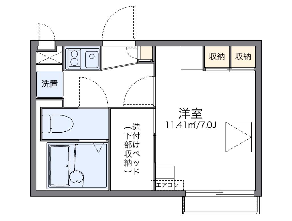 レオパレスシェーネ(1K/2階)の間取り写真