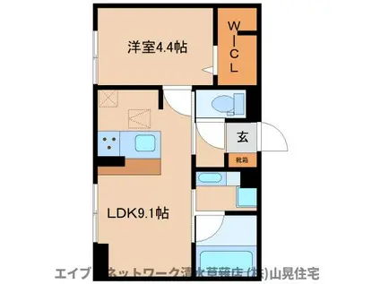 ノブレス(1LDK/1階)の間取り写真