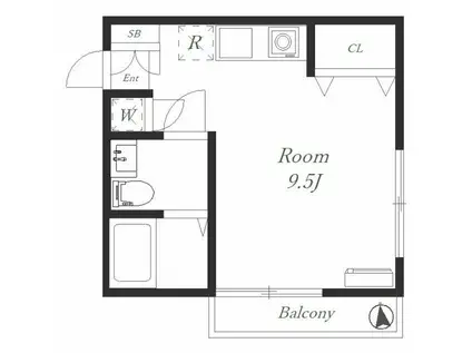 ダイヤモンドヒルズ阪東橋(ワンルーム/2階)の間取り写真
