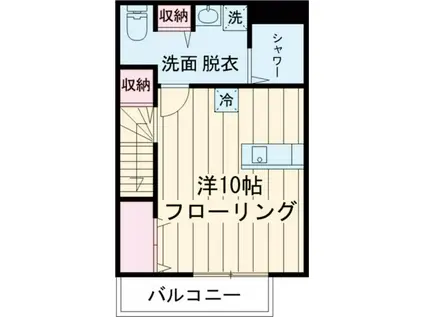 キャビン3(ワンルーム/2階)の間取り写真