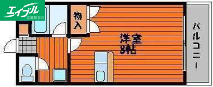 セントフォレスト北長瀬(1K/3階)の間取り写真