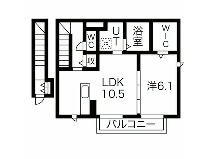 アトールさかえ(1LDK/2階)の間取り写真