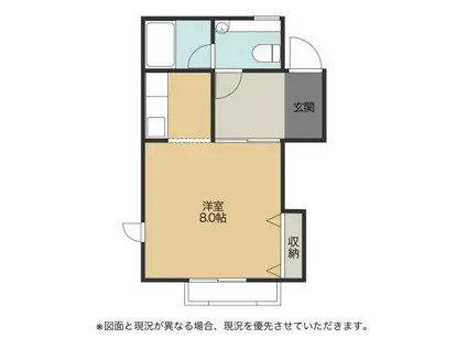 ルミエール芹(1K/2階)の間取り写真