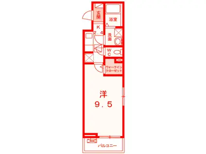 ROCK UP(1K/2階)の間取り写真