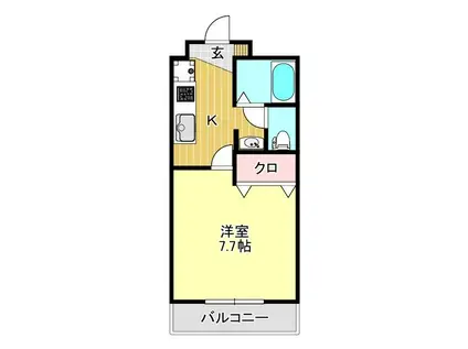 エテルノ(1K/3階)の間取り写真