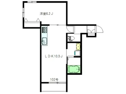 高円寺ヒルズ(1LDK/1階)の間取り写真