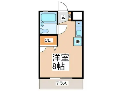 ヴィラ元木(ワンルーム/1階)の間取り写真