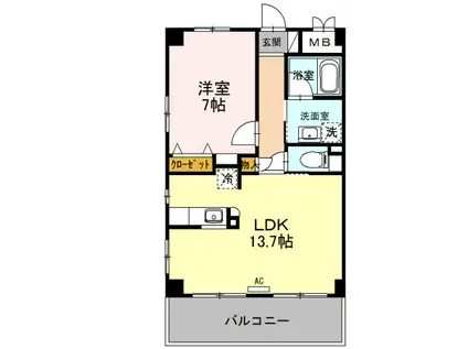 ビラ・ブリス(1LDK/1階)の間取り写真
