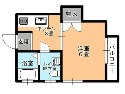 カーサ木更津真舟(1K/1階)の間取り写真