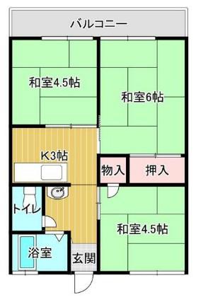 シティハイム清水(3K/2階)の間取り写真