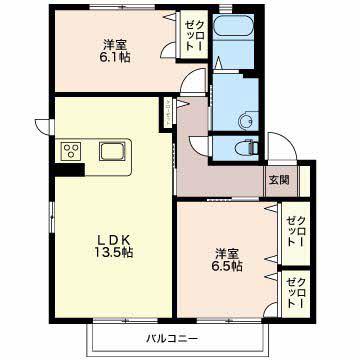 MASTTOWN島内 D セ(2LDK/1階)の間取り写真