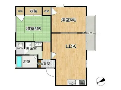 アビタシオン海浜(2LDK/2階)の間取り写真