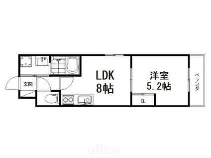 サクシード藤森(1LDK/3階)の間取り写真