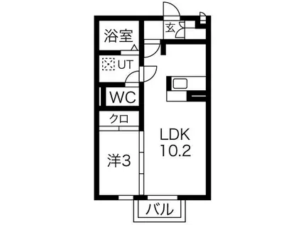 アーバンスクエアI(1LDK/2階)の間取り写真