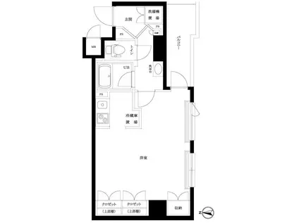 ルーブル明大前(1K/4階)の間取り写真