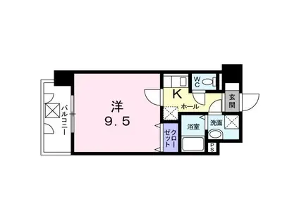 キャッスルメイト 新町(1K/6階)の間取り写真