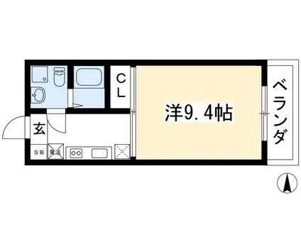エイテル北大路(1K/1階)の間取り写真