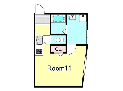 ルピエ三雲(1K/3階)の間取り写真