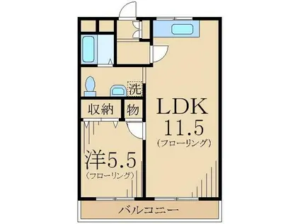 オリーブガーデン(1LDK/2階)の間取り写真