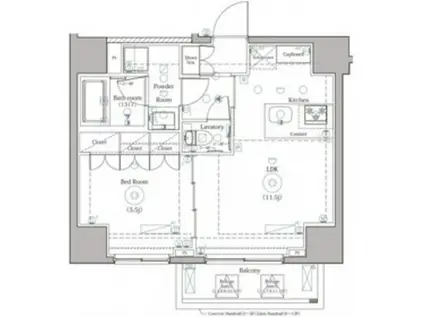 DIPS上野ノース(1LDK/6階)の間取り写真