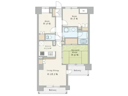コスモ新井薬師駅前(3LDK/5階)の間取り写真