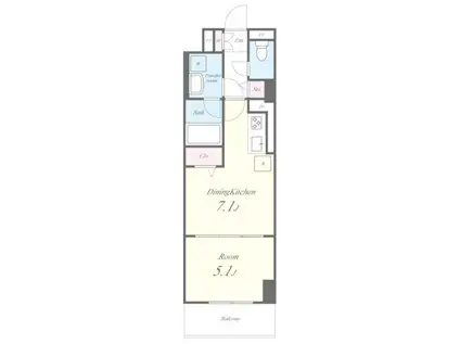 HYGGE (1DK/7階)の間取り写真