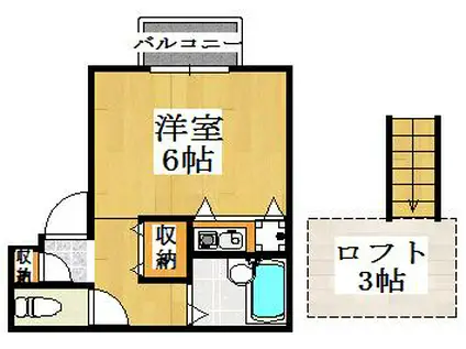 パセオイワナガ(1K/2階)の間取り写真