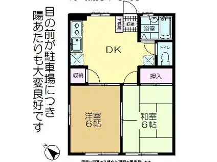 ユートピアハイツ(2DK/1階)の間取り写真