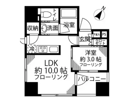 パークリュクス銀座8丁目MONO(1LDK/9階)の間取り写真