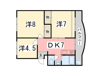 溝口ハイツ(3DK/4階)の間取り写真