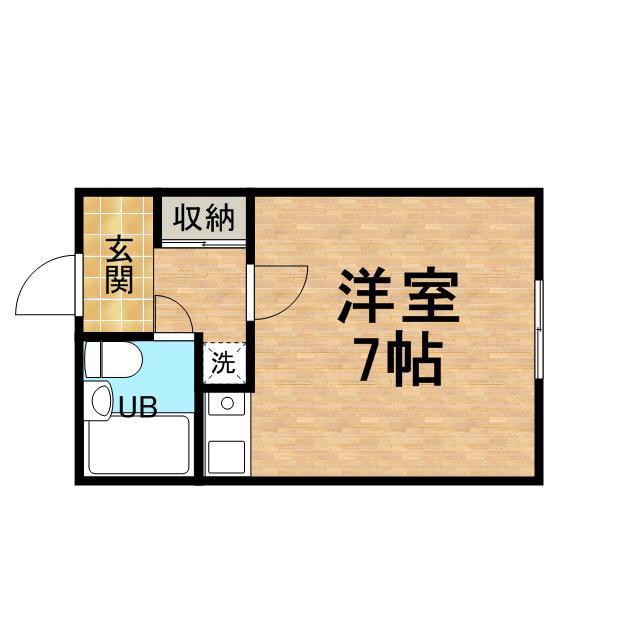 ティアラ宝塚(ワンルーム/3階)の間取り写真