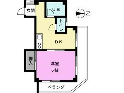 アビタシオン稲荷(1DK/3階)の間取り写真
