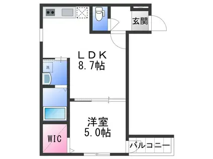フジパレス北新金屋丁(1LDK/2階)の間取り写真