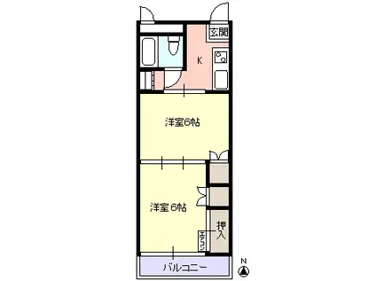 メゾンドール ゴトウ南棟(2K/3階)の間取り写真