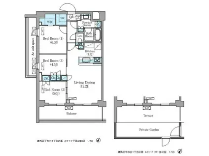 NIIYA平和台(3LDK/1階)の間取り写真