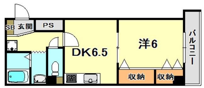 ルミナスコート(1DK/5階)の間取り写真